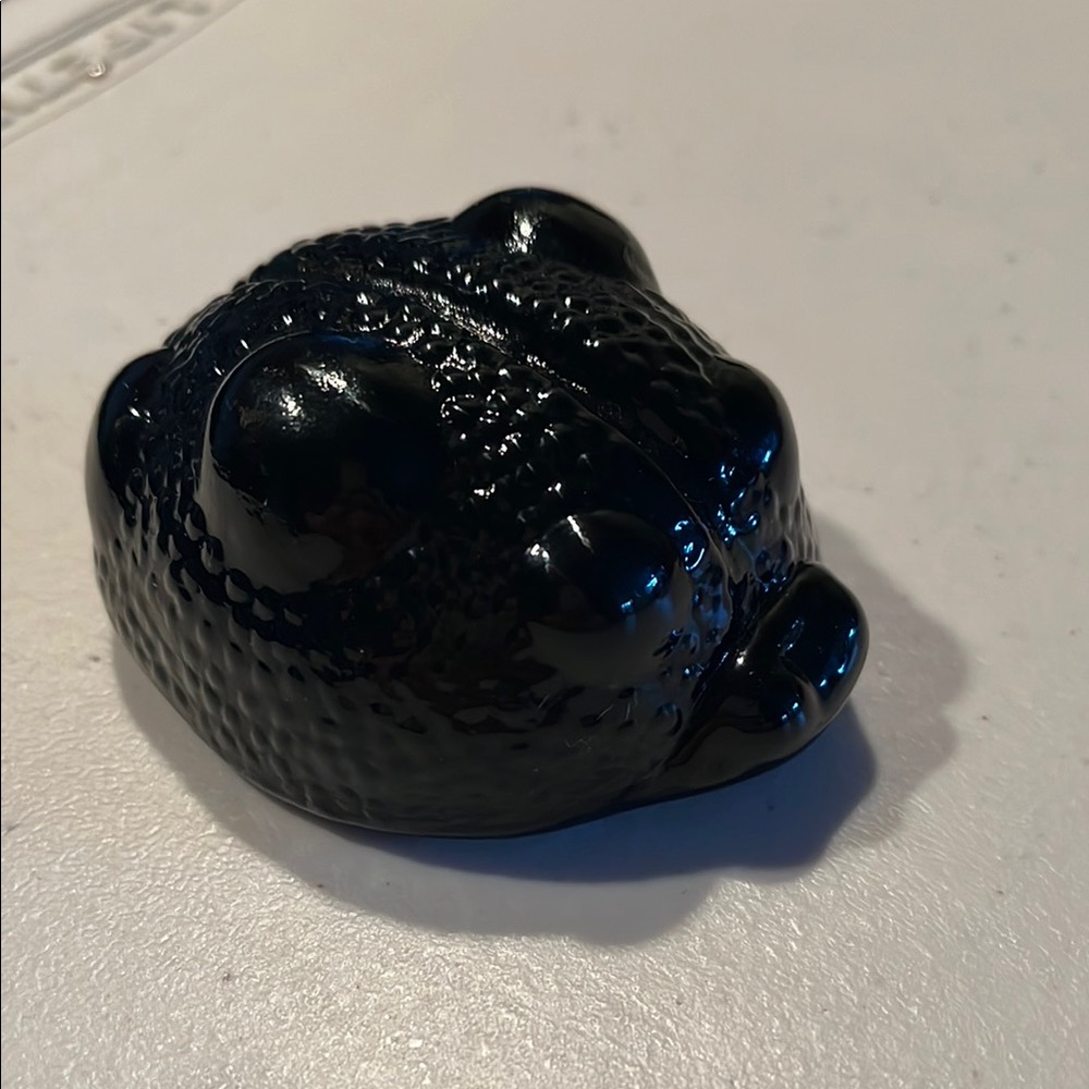 Blenko black glass ladybug. Paperweight or decor